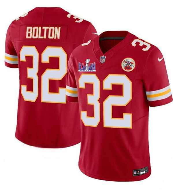 Men & Women & Youth Kansas City Chiefs #32 Nick Bolton Red F.U.S.E. Super Bowl LVIII Patch Vapor Untouchable Limited Jersey